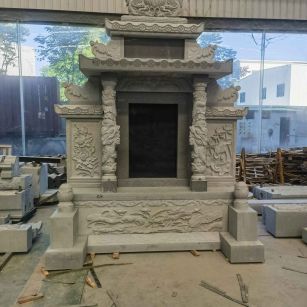 定西 芝麻灰高档墓碑、土墓，一套也支持定做