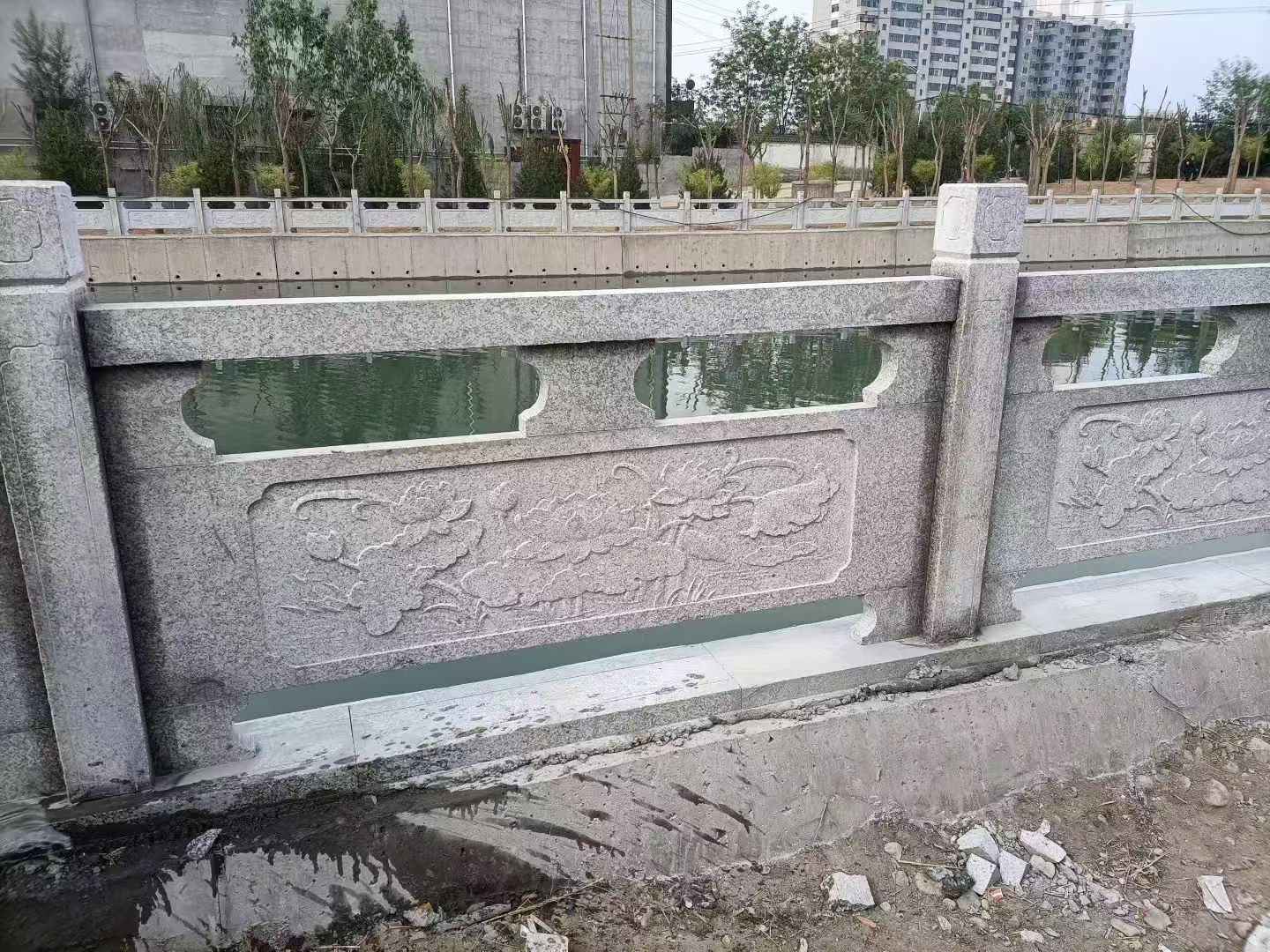 定西 芙蓉白大花桥梁、河道,石材栏杆、围栏、护栏