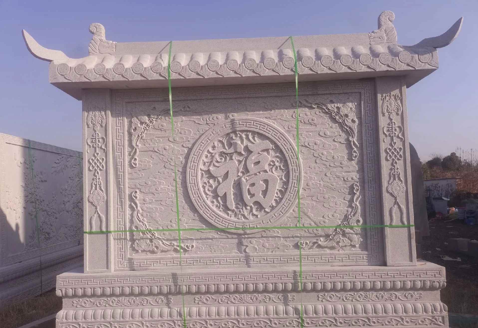 定西 芝麻白花岗岩屏风，照壁，影壁